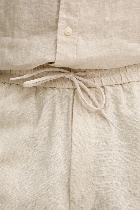 Ľanové šortky Les Deux LDM511060 béžová