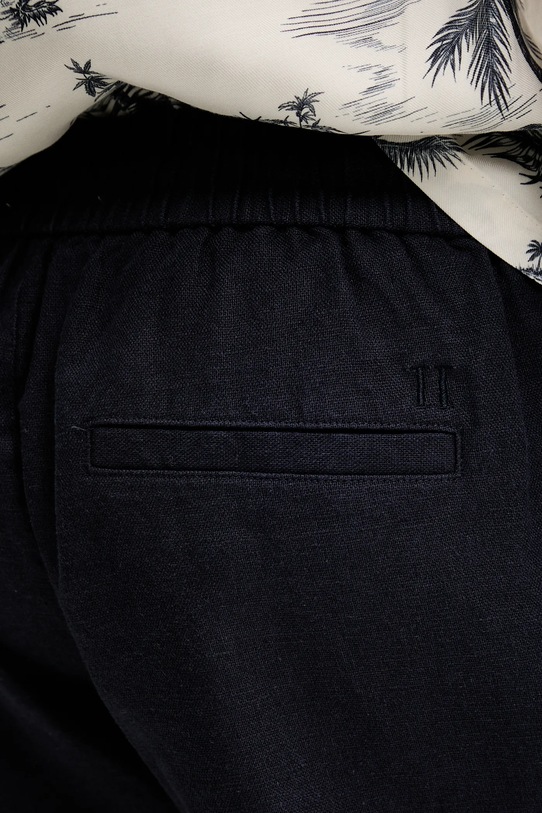 Les Deux pantaloni scurți din in bleumarin LDM511060