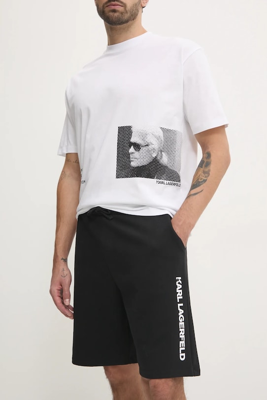Karl Lagerfeld pantaloni scurti tricotaj negru A1M45001