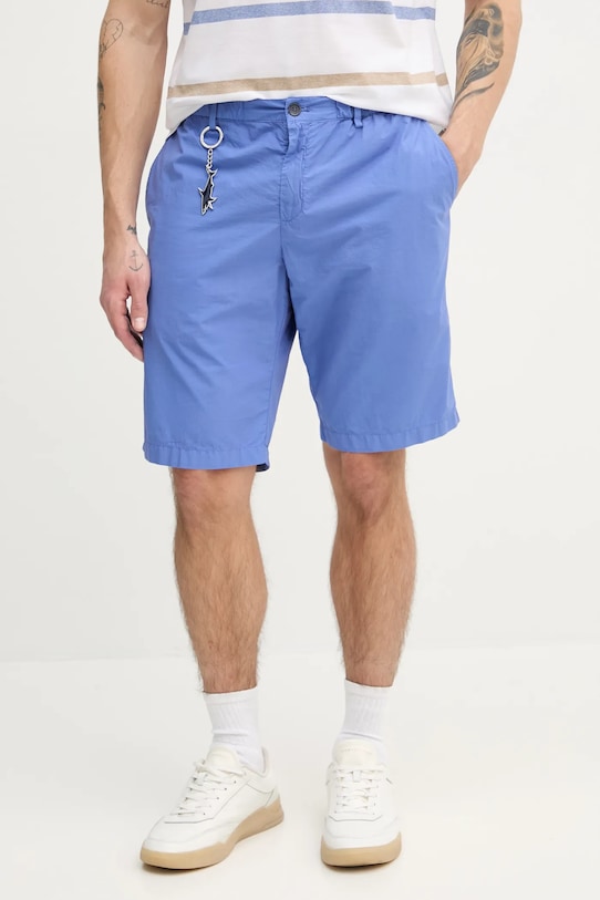 Paul&Shark pamut rövidnadrág sima lila 25414026