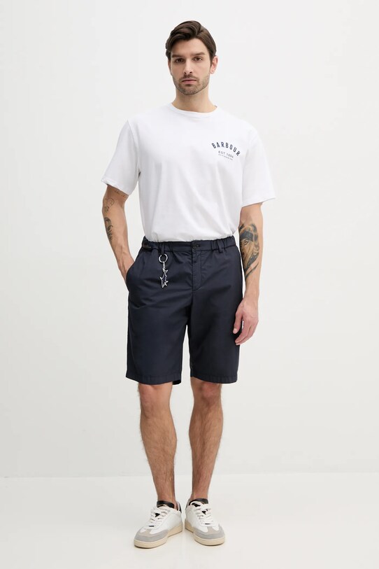 Bavlněné šortky Paul&Shark 25414026 námořnická modř SS25