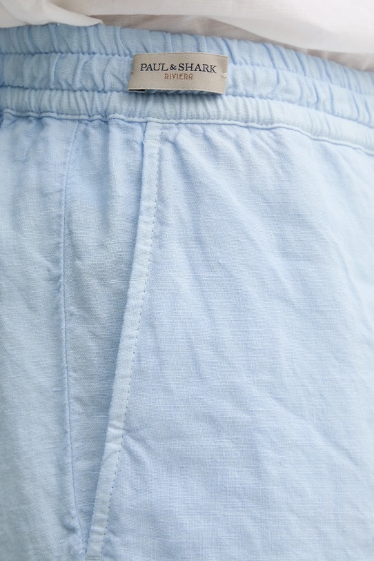 Лляні шорти Paul&Shark блакитний 25414037