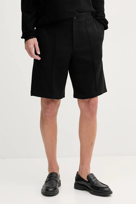 Emporio Armani pantaloni scurți tricotaj negru EM001112.AF13488