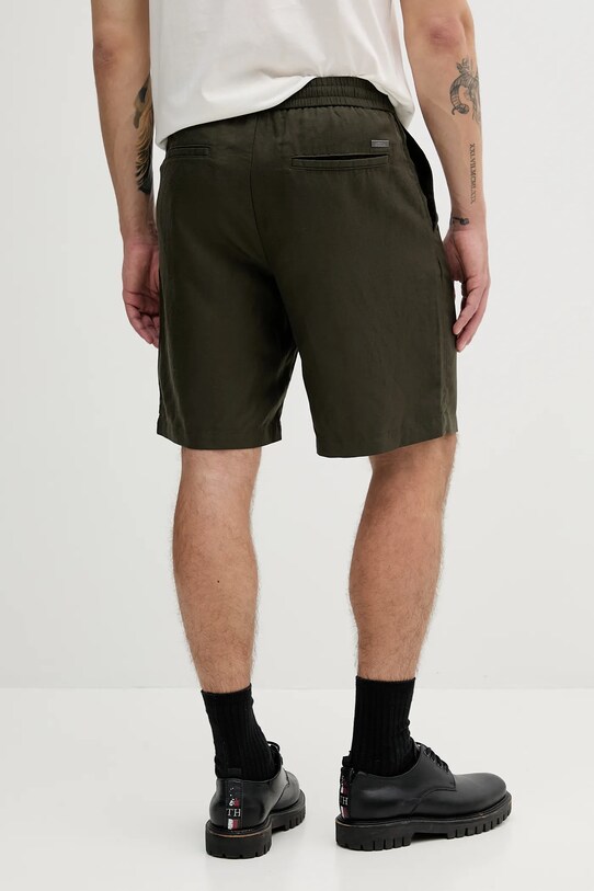 Îmbrăcăminte Armani Exchange pantaloni scurți din amestec de in XM000656.AF13180 verde