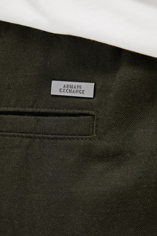 Armani Exchange pantaloni scurți din amestec de in verde XM000656.AF13180