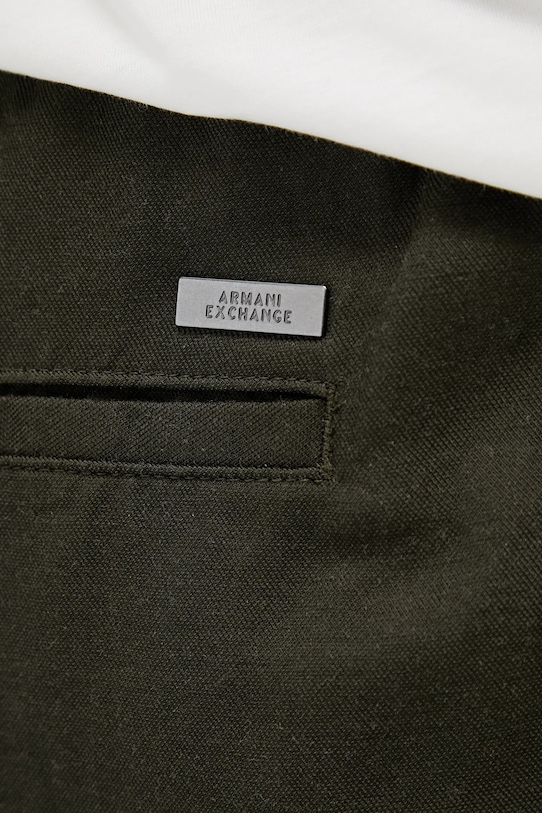 Armani Exchange szorty z domieszką lnu zielony XM000656.AF13180