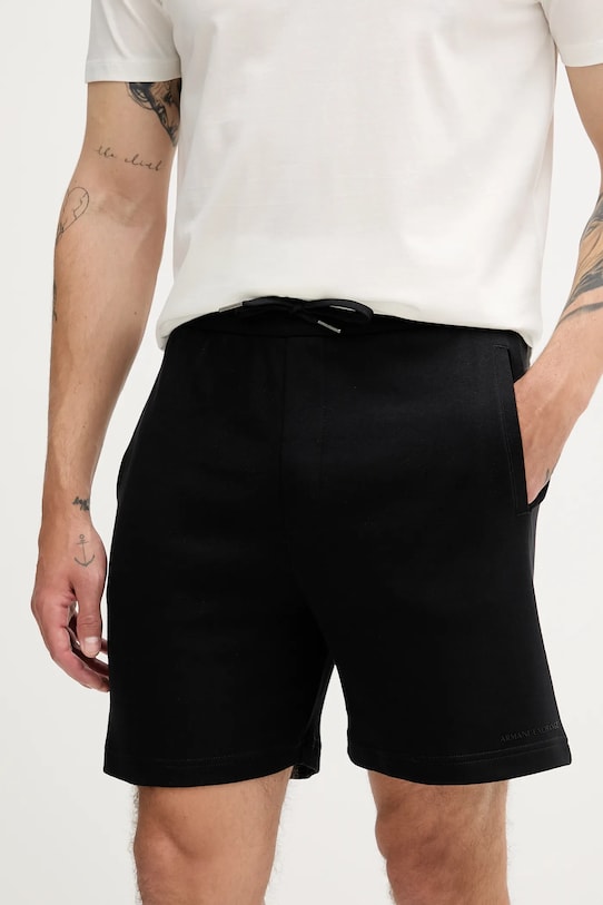 Бавовняні шорти Armani Exchange бавовна чорний XM000534.AF10365