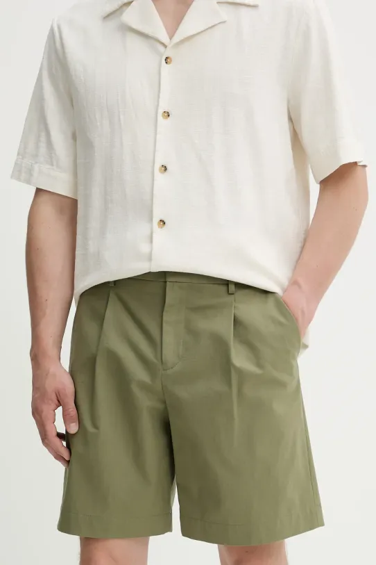 Bavlněné šortky A.P.C. short crew látka zelená COHFU.H10198
