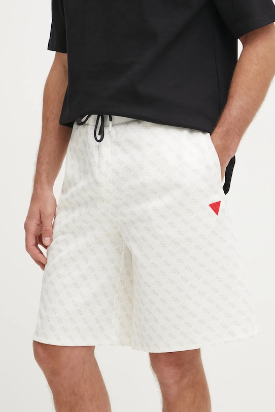 Guess pantaloni scurți KORBIN tricotaj alb Z4YD03.FL04Q