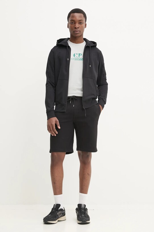 C.P. Company pantaloni scurti din bumbac 18CMSB101B110044G negru SS25