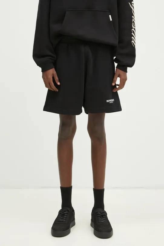 Хлопковые шорты Represent Owners Club Shorts гладкий чёрный OCM100004.01