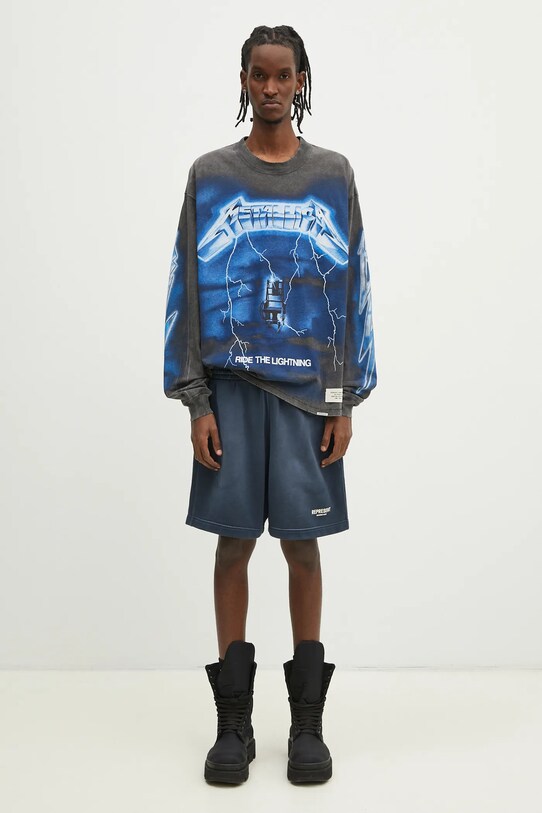 Памучен къс панталон Represent Owners Club Shorts тъмносин OCM100004.224