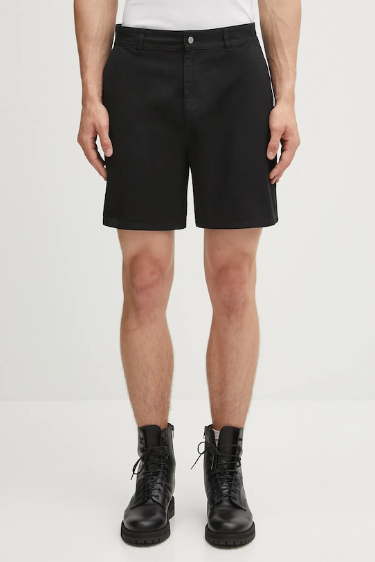 Бавовняні шорти Represent Cotton Tailored Short гладкий чорний MLM71013.01