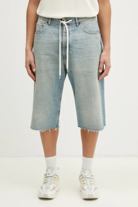 MM6 Maison Margiela szorty jeansowe gładkie niebieski SH0MU0014