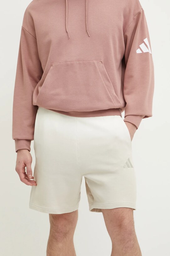 adidas pantaloni scurti din bumbac ALL SZN Dip Dye bumbac bej JL9576