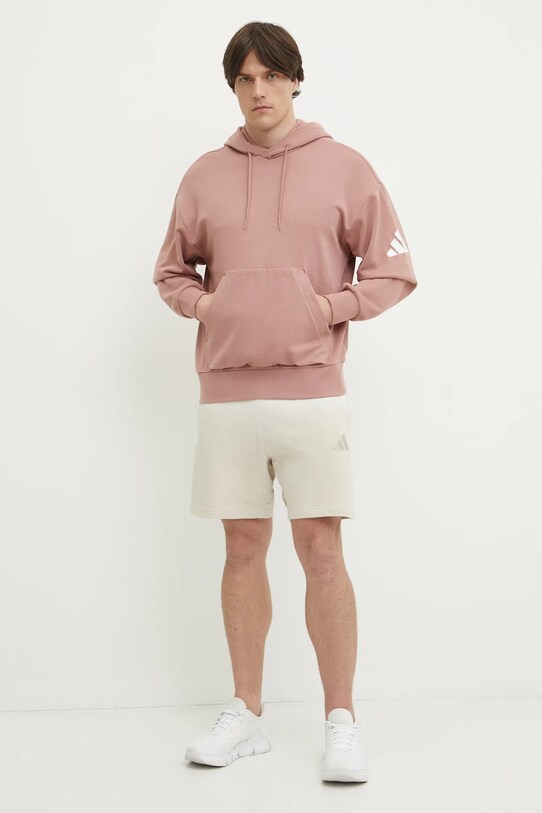 adidas pantaloni scurti din bumbac ALL SZN Dip Dye JL9576 bej SS25