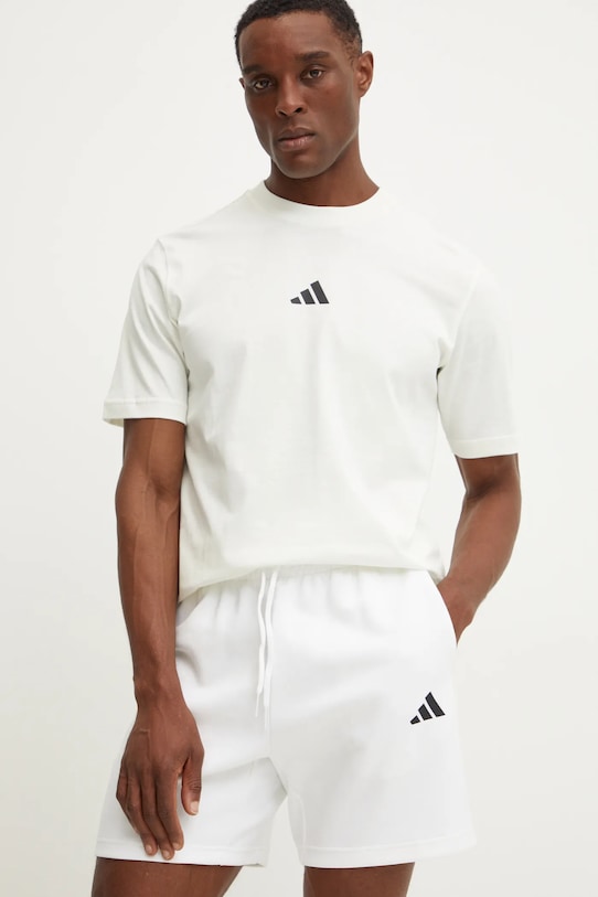 adidas pantaloni scurti Future Icons tricotaj alb JD4957