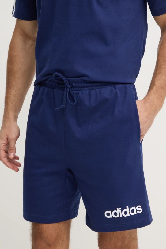 Šortky adidas Essentials Linear bavlna tmavomodrá JE9013