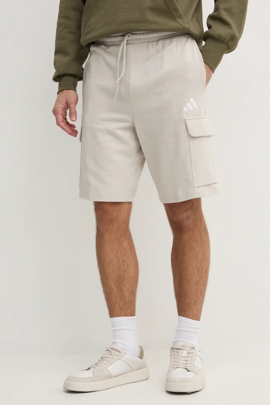 Σορτς adidas Feelcozy πλεκτό ύφασμα μπεζ IN6084