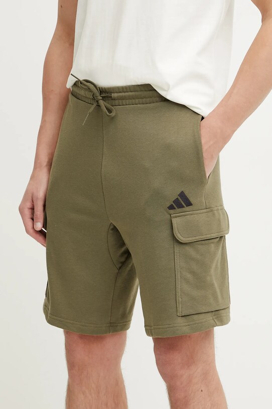 adidas pantaloni scurți Feelcozy tricotaj verde JE6292