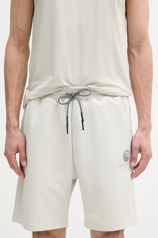 PLEIN SPORT pantaloni scurți tricotaj bej SAEC.MJT2476.STE003N