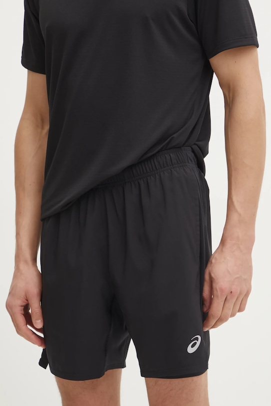 Asics szorty do biegania Core tkanina czarny 2011D215