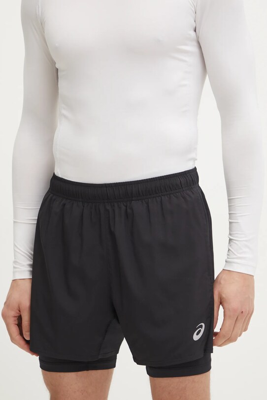 Asics pantaloni scurți de alergare Core panza negru 2011D218
