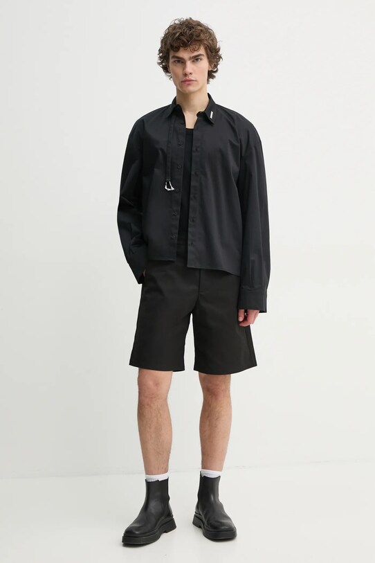 Памучен къс панталон Heliot Emil SS25.M.10.186.BLK01 черен SS25