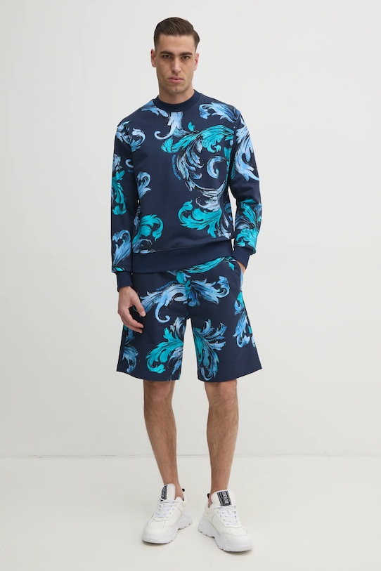 Bavlnené šortky Versace Jeans Couture 78GAD3B0.FS190 tmavomodrá SS25