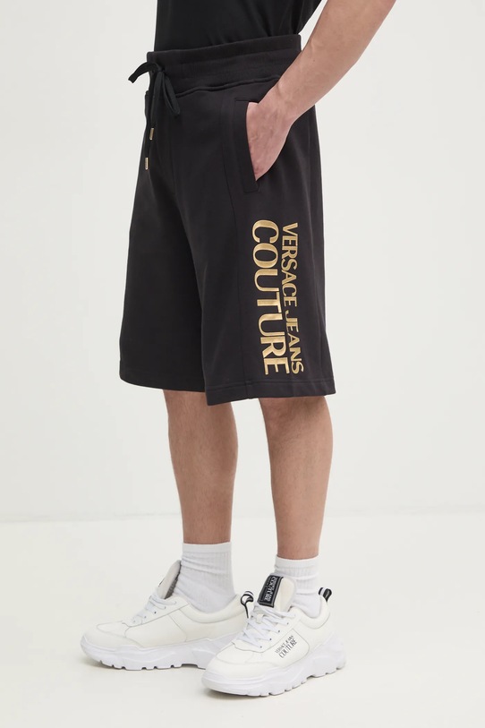 Versace Jeans Couture szorty bawełniane nadruk czarny 78GADT05.CF01T