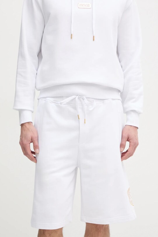 Bavlněné šortky Versace Jeans Couture pletenina bílá 78GADT00.CF01T