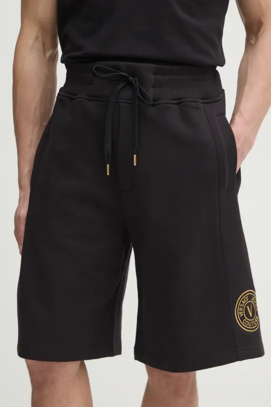 Versace Jeans Couture pantaloni scurti din bumbac bumbac negru 78GADT00.CF01T