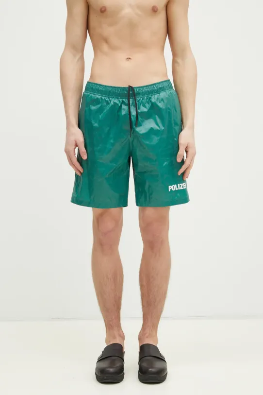 VETEMENTS szorty kąpielowe Polizei zielony MA66SW110E