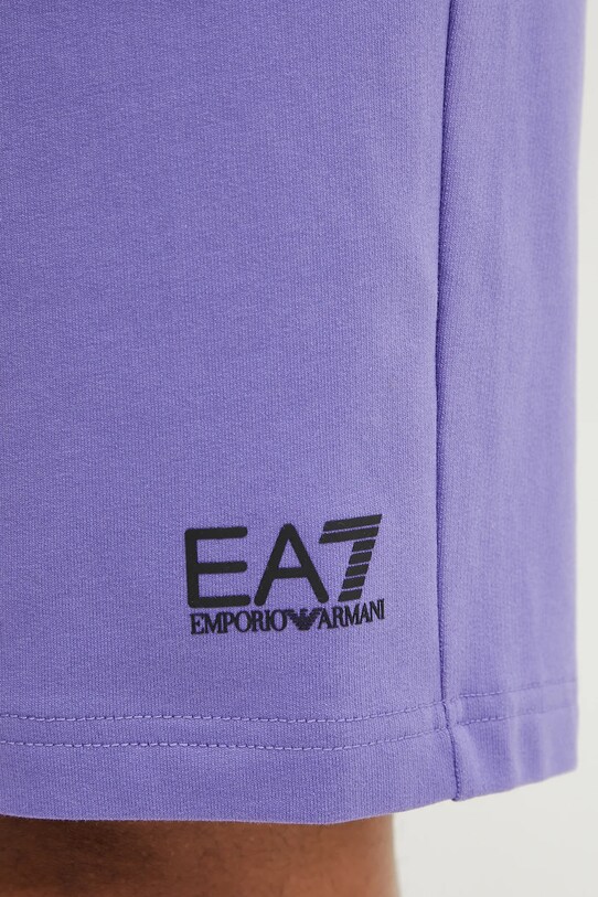 Хлопковые шорты EA7 Emporio Armani фиолетовой PJVRZ.8NPS65