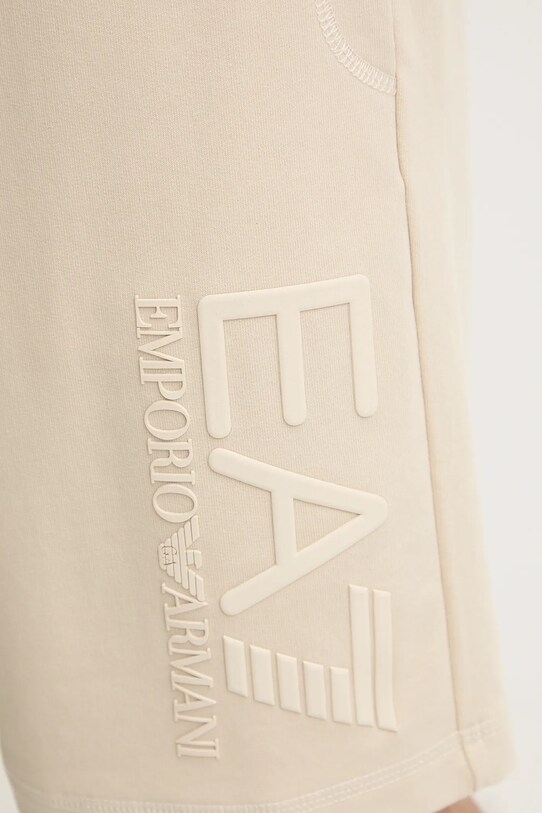 Бавовняні шорти EA7 Emporio Armani бежевий AF13512.7M000232