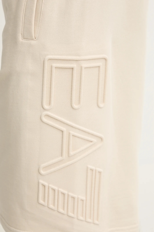 Bombažne kratke hlače EA7 Emporio Armani bež AF10432.7M000153