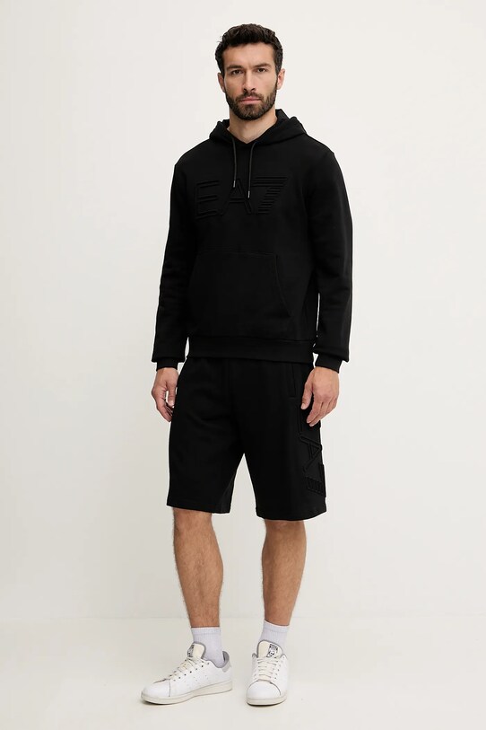 EA7 Emporio Armani szorty bawełniane AF10432.7M000153 czarny SS25
