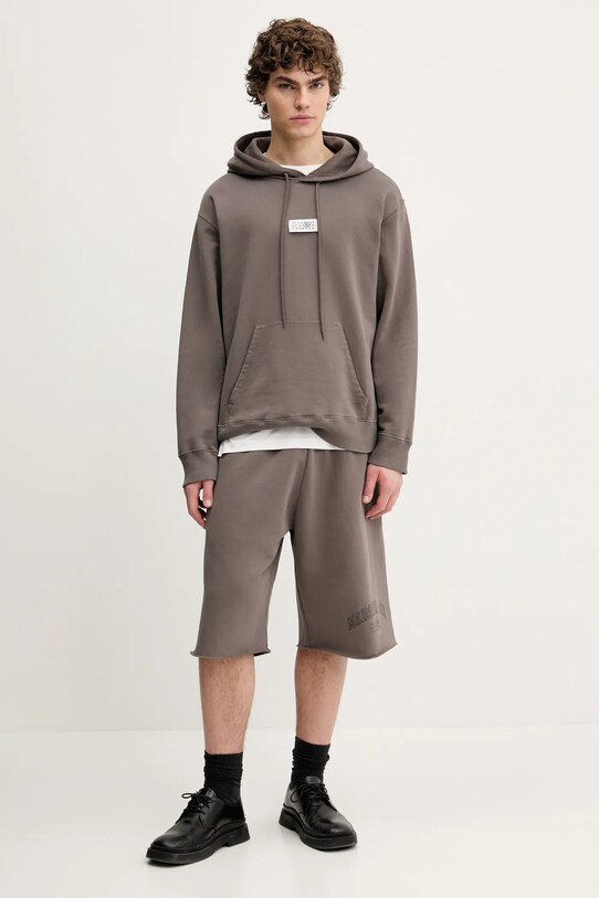 Βαμβακερό σορτσάκι MM6 Maison Margiela SH0MU0016.M25012 καφέ SS25