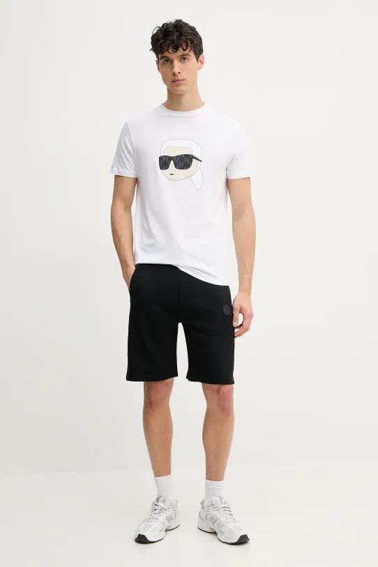 Βαμβακερό σορτσάκι Karl Lagerfeld 552951.705071 μαύρο SS25