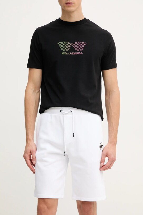 Karl Lagerfeld pantaloni scurti tricotaj alb 552900.705014