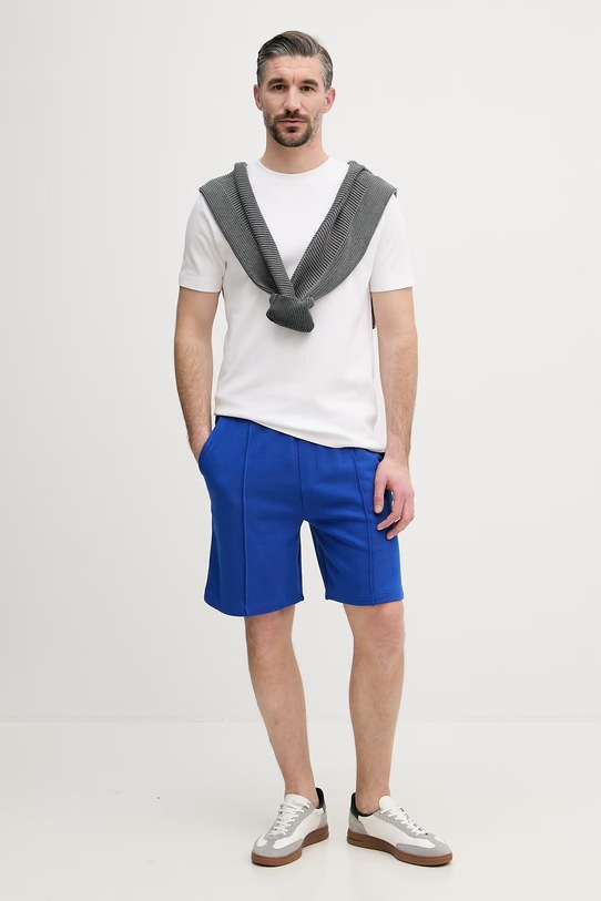 United Colors of Benetton szorty dresowe męskie bawełniane 342ZU900X fioletowy SS26