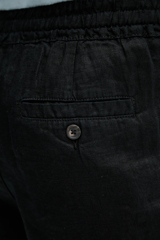 Σορτς από λινό United Colors of Benetton μαύρο 4AGHU900Z
