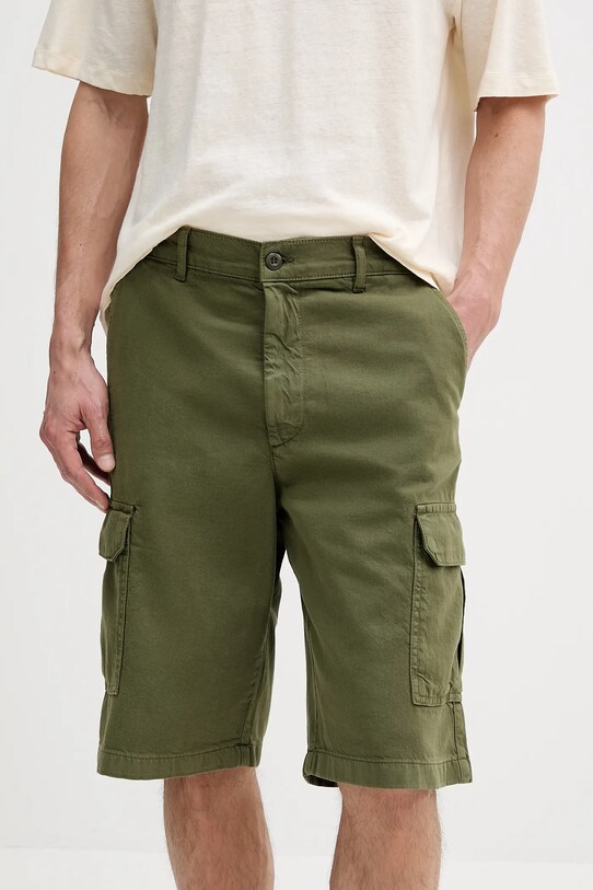 United Colors of Benetton pantaloni scurți din amestec de in panza verde 4V3EU900V