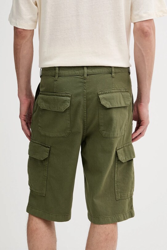 Îmbrăcăminte United Colors of Benetton pantaloni scurți din amestec de in 4V3EU900V verde