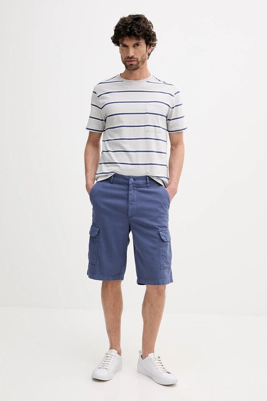United Colors of Benetton pantaloni scurți din amestec de in 4V3EU900V albastru SS25