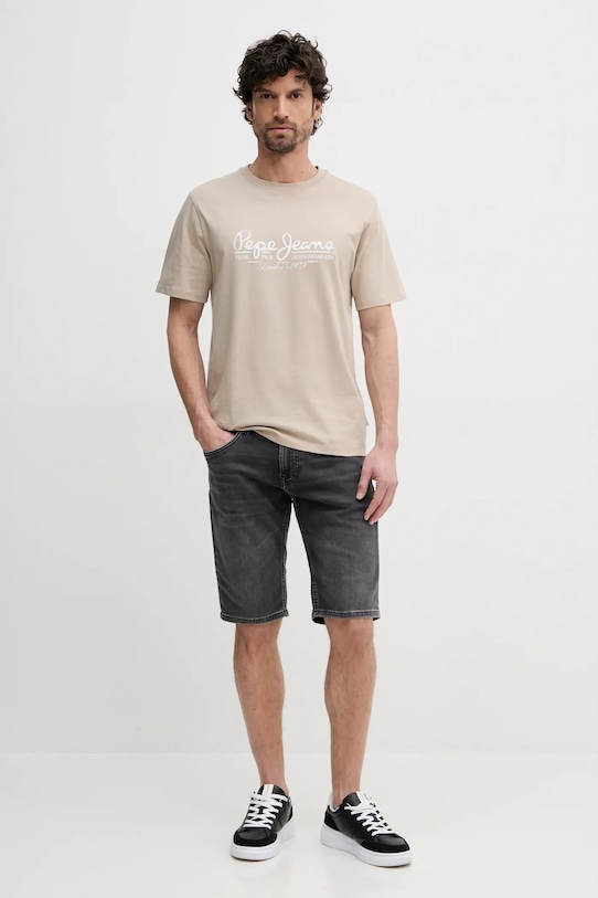 Pepe Jeans szorty jeansowe SLIM GYMDIGO SHORT TRACK PM801075UN2 szary SS25