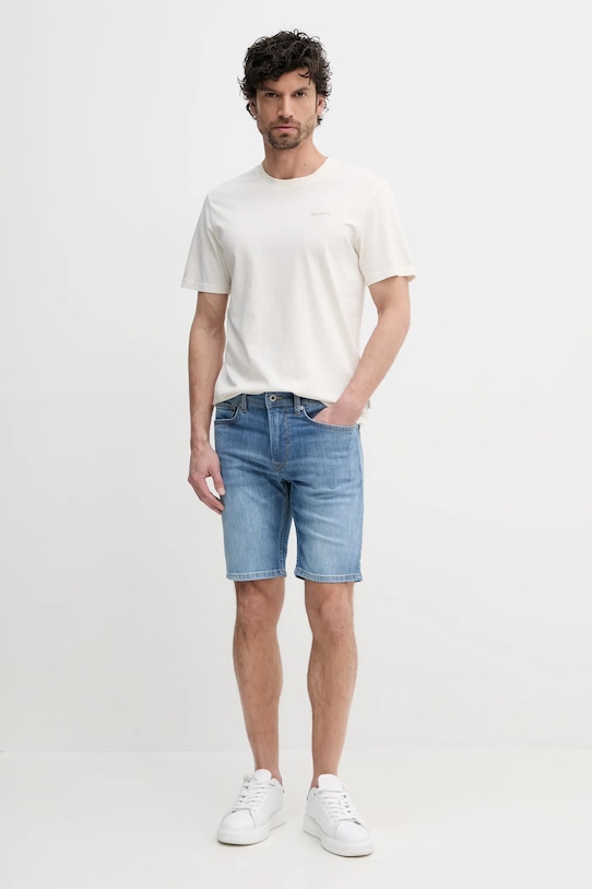 Pepe Jeans szorty jeansowe SLIM SHORT HATCH PM801080IC0 niebieski SS25