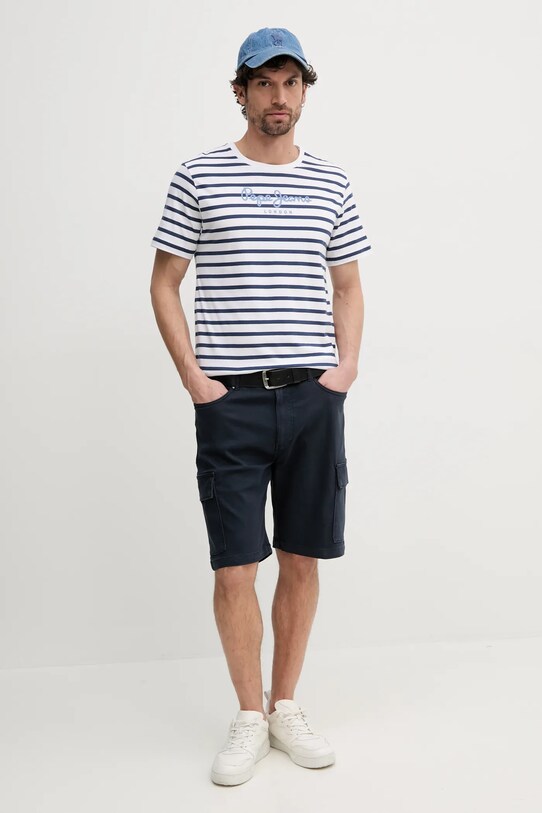 Pepe Jeans pantaloni scurti GYMDIGO FIVE POCKETS CARGO SHORT PM801177 bleumarin SS25