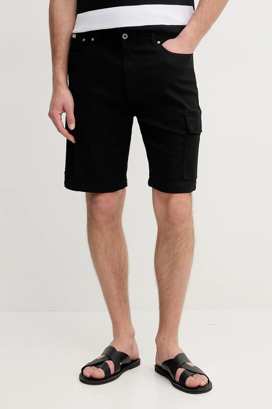 Pepe Jeans pantaloni scurti GYMDIGO FIVE POCKETS CARGO SHORT panza negru PM801177