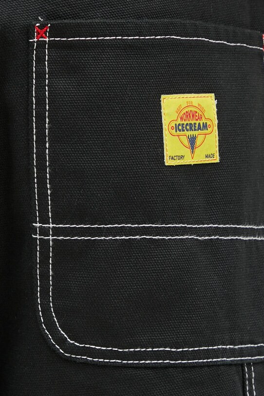ICECREAM pantaloni scurti jeans Canvas Carpenter Shorts ICW002 negru